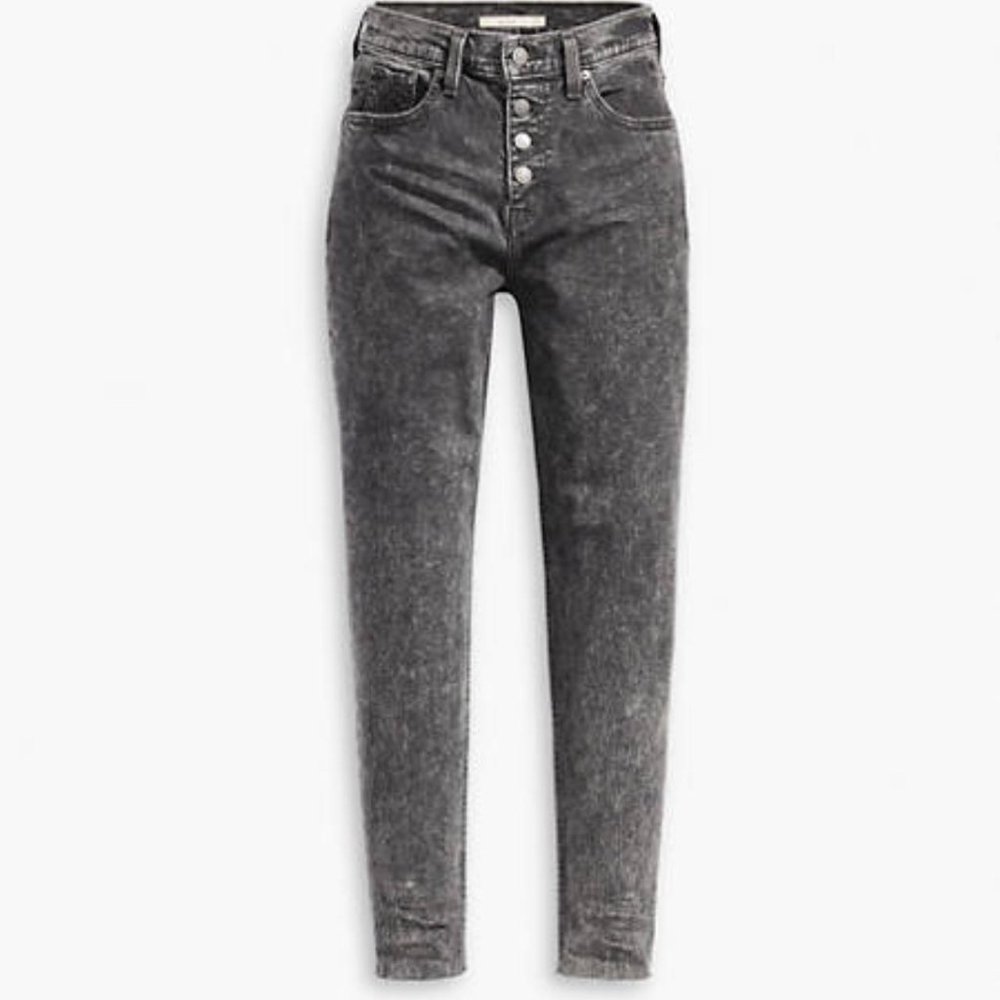 Levi's Button Fly High Waist Acid Wash Mom Jeans